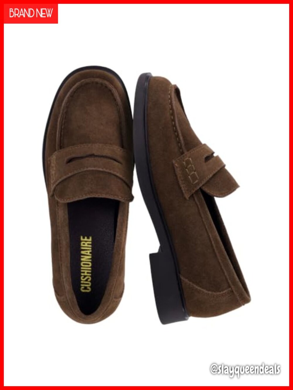 Genuine Suede Penny Loafers Womens Slip On Moc Toe Cushioned